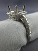 ESTATE LARGE 1.0CT DIAMOND 14K WHITE GOLD SQUARE HALO SEMI MOUNT ENGAGEMENT RING