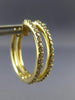 ESTATE .54CT DIAMOND 14KT YELLOW GOLD 3D HOOP HUGGIE HANGING EARRINGS #16814