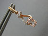 ESTATE .90CT DIAMOND & AAA MORGANITE 14K ROSE GOLD 3D LOVE KNOT HANGING EARRINGS