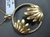 ESTATE LARGE .26CT DIAMOND 14KT YELLOW GOLD SEASHELL CIRCLE OF LIFE PENDANT