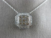 ESTATE .50CT WHITE & FANCY YELLOW DIAMOND 14K WHITE GOLD FILIGREE PENDANT #20803