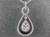 ESTATE .47CT DIAMOND 18KT WHITE GOLD 3D CUSTER TEAR DROP INFINITY LOVE PENDANT