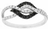 ESTATE .38CT WHITE & BLACK DIAMOND 14KT WHITE GOLD 3D INFINITY LOVE RING