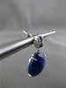 ANTIQUE LARGE 10.47CT DIAMOND & AAA SAPPHIRE 14KT WHITE GOLD 3D HANGING EARRINGS