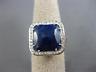 ESTATE LARGE 5.52CT DIAMOND & AAA SODALITE 14KT WHITE GOLD 3D OPEN FILIGREE RING