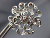 ESTATE EXTRA LARGE 1.36CT DIAMOND 14KT WHITE GOLD 3D FLOWER LOVE EARRINGS #19476