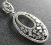 ESTATE .64CT ROUND & BAGUETTE DIAMOND 14KT WHITE GOLD 3D OPEN FILIGREE PENDANT