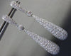 ESTATE LARGE 1.74CT DIAMOND 14KT WHITE GOLD 3D TEAR DROP ETOILE HANGING EARRINGS