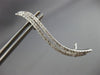ESTATE LARGE .90CT DIAMOND 14KT WHITE GOLD CLASSIC LEAF DOUBLE WAVE FUN EARRINGS