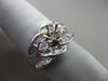 ESTATE WIDE 1.50CT DIAMOND 18KT WHITE GOLD 3D FLORAL SEMI MOUNT ENGAGEMENT RING