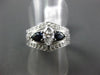 ESTATE WIDE 1.55CT DIAMOND & SAPPHIRE 14K WHITE GOLD 3D MARQUISE ENGAGEMENT RING