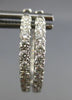 ESTATE 1.77CT DIAMOND 18KT WHITE GOLD INSIDE ROUND HOOP HUGGIE HANGING EARRINGS