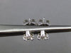 ESTATE .27CT DIAMOND 14KT WHITE GOLD 3D CLASSIC TRILLION STUD EARRINGS #25339