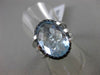 ESTATE LARGE 10.59CT AAA SAPPHIRE & TOPAZ 18K WHITE GOLD OVAL HALO FILIGREE RING
