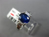 ESTATE 1.97CT DIAMOND & SAPPHIRE 14KT WHITE GOLD OVAL 3D 3 STONE ENGAGEMENT RING