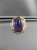 ANTIQUE LARGE 5.0CT AAA AMETHYST 14KT YELLOW GOLD STUD FLOWER EARRINGS #23830