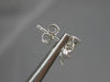 ESTATE .10CT DIAMOND 18KT WHITE GOLD OPEN FILIGREE RECTANGULAR HANGING EARRINGS