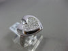 ESTATE WIDE .47CT DIAMOND 18KT WHITE GOLD 3D DOUBLE HEART FILIGREE LOVE RING