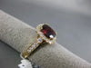 LARGE 4.20CT DIAMOND & AAA RHODOLITE 14KT ROSE GOLD SQUARE HALO ENGAGEMENT RING