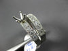 ESTATE .96CT DIAMOND PLATINUM SQUARE FILIGREE SEMI MOUNT ENGAGEMENT RING SET