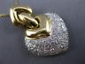 ESTATE LARGE 1.30CT DIAMOND 18KT TWO TONE GOLD 3D HEART FLOATING PENDANT #23610