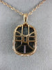 EXTRA LARGE 15.52CT WHITE & BLACK DIAMOND 14KT ROSE GOLD 3D SQUARE RING PENDANT