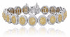 WIDE 7.73CT WHITE & FANCY YELLOW DIAMOND 18KT TWO TONE GOLD HALO TENNIS BRACELET