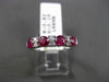 ESTATE WIDE .98CT DIAMOND & RUBY 18K WHITE GOLD WEDDING ANNIVERSARY RING E/F VVS