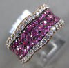 ESTATE WIDE 2.11CT DIAMOND & AAA PINK SAPPHIRE 18K ROSE GOLD 3D ANNIVERSARY RING