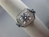 ESTATE LARGE 2.19CT DIAMOND & AAA SAPPHIRE 14KT WHITE GOLD HALO ENGAGEMENT RING