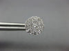 ESTATE LARGE 1.0CT DIAMOND 14KT WHITE GOLD SOLITAIRE HALO CLUSTER STUD EARRINGS