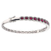ESTATE 1.77CT DIAMOND & AAA RUBY 18K WHITE GOLD 3D SEMI ETERNITY BANGLE BRACELET