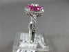 ESTATE 1.64CT DIAMOND & PINK SAPPHIRE 18KT WHITE GOLD FLOWER SOLITAIRE LOVE RING