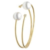ESTATE WIDE .12CT DIAMOND & AAA SOUTH SEA PEARL 18KT YELLOW GOLD BANGLE BRACELET