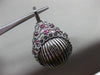 ESTATE LARGE .40CT RUBY 14KT BLACK GOLD 3D HANDCRAFTED SHELL FILIGREE  PENDANT