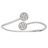 ESTATE 3.0CT DIAMOND 18K WHITE GOLD 3D ROUND CLUSTER CRISS CROSS BANGLE BRACELET