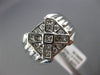 ESTATE WIDE .86CT ROUND & PRINCESS DIAMOND 14K WHITE GOLD HANDCRAFTED MENS RING