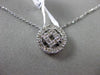 ESTATE .34CT DIAMOND 18KT WHITE GOLD CIRCLE AND SQUARE FILIGREE FLOATING PENDANT