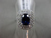 ESTATE 2.59CT DIAMOND & AAA SAPPHIRE 18KT WHITE GOLD DOUBLE HALO ENGAGEMENT RING
