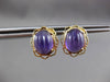 ANTIQUE LARGE 5.0CT AAA AMETHYST 14KT YELLOW GOLD STUD FLOWER EARRINGS #23830