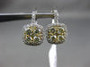 ESTATE 1.12CT WHITE & FANCY YELLOW DIAMOND 14K 2 TONE GOLD 3D HANGING EARRINGS