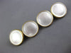 ESTATE AAA MOTHER OF PEARL 14KT YELLOW GOLD DOUBLE SIDED BEZEL CUFF LINKS #26425