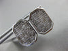 ESTATE LARGE 2CT DIAMOND 14KT WHITE GOLD 3D OCTAGON INVISIBLE CLIP ON EARRINGS