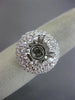 ESTATE LARGE 1.9CT DIAMOND 14K WHITE GOLD DOUBLE HALO SEMI MOUNT ENGAGEMENT RING