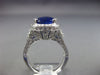 ESTATE LARGE 9.14CT DIAMOND & AAA SAPPHIRES 14KT WHITE GOLD OVAL ENGAGEMENT RING