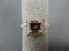 ESTATE WIDE 1.62CT MULTI GEM 14KT ROSE GOLD ROUND & SQUARE HALO ENGAGEMENT RING