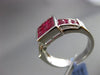 ESTATE WIDE 3.07CT DIAMOND & RUBY 18KT WHITE GOLD SQUARE FRIENDSHIP PROMISE RING