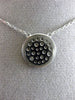 ESTATE LARGE .63CT ROUND DIAMOND 14KT WHITE GOLD 3D CLUSTER CIRCULAR NECKLACE