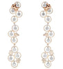 ESTATE 1.02CT DIAMOND 18KT ROSE GOLD 3D ETOILE CIRCULAR FLOWER HANGING EARRINGS
