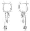ESTATE .82CT DIAMOND 18KT WHITE GOLD 3D MULTI FLOWER CHANDELIER HANGING EARRINGS